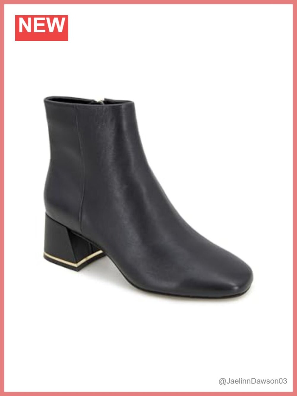 Kenneth Cole New York Women's Leather Ankle Booties Almond Toe Block Heel Size